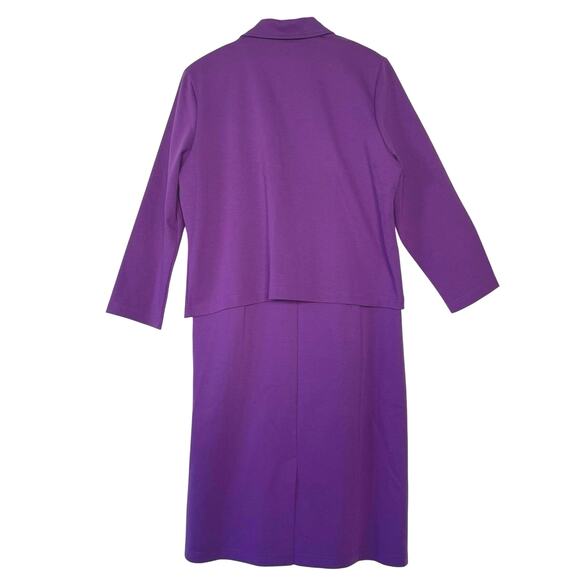 Drapers & Damons Womens Dress Suit Two Piece Sheath Blazer Purple Size PXL - Picture 2 of 12